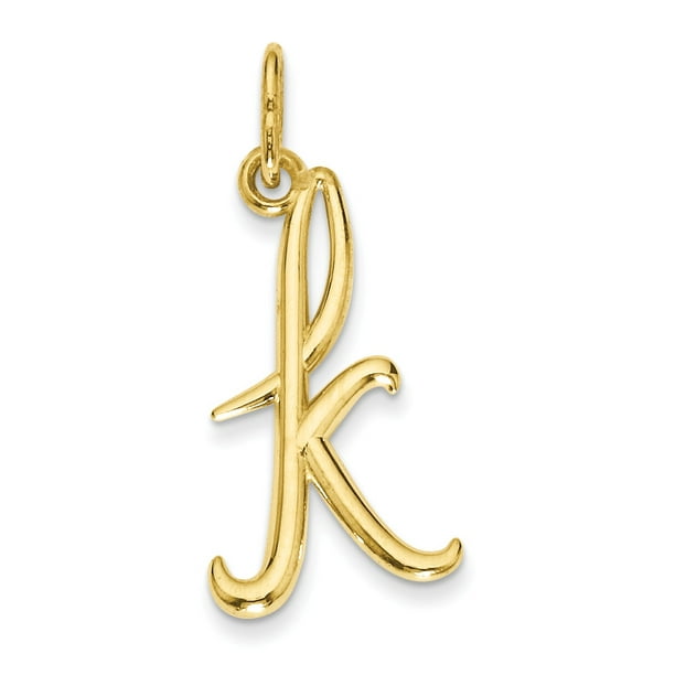14k Yellow Gold Initial Charm Pendant from Roy Rose Jewelry 